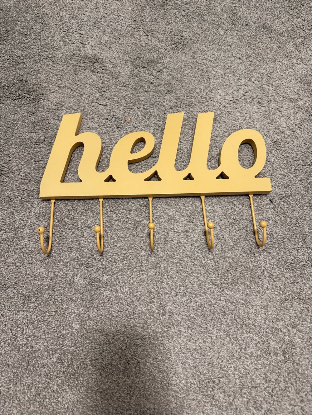 Hello Script Wall Hook - Yellow